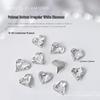 Nail Art Rhinestones Set: Heart, Crooked Heart, White Diamond, Peach Heart, Square, and Transparent Shapes (10 Pieces)