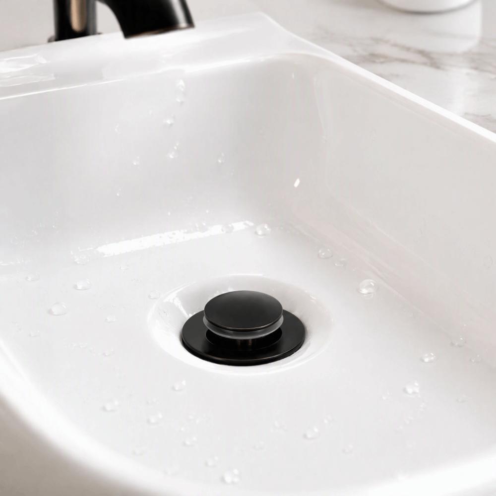 Matte Black Finish Sink Drain Stopper Push Bounce Bathroom Sink Drain For Lavatory