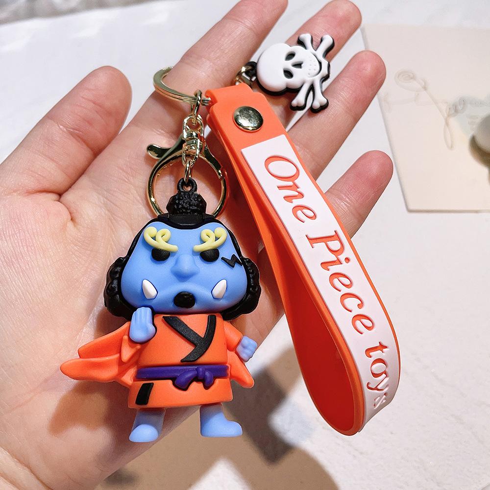 Anime One Piece Keychain Luffy Zoro Portgas·D· Ace Key Chain Llaveros Porte Clé Keyring Doll Bag Charm Pendent Car Keychains