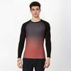 Men's Gradient-Color Crew Neck Top Quick-Dry Breathable Fitness Long-Sleeve Shirt