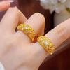 24k Gold Plated Zircon Round Open Ring - Exquisite Court Style Finger Jewelry