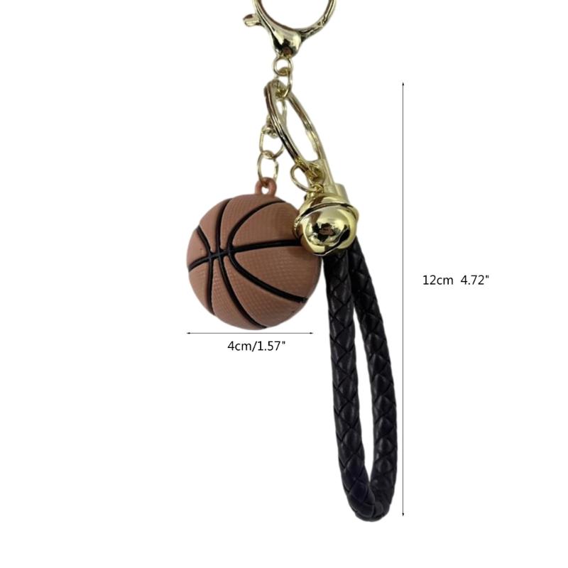 Fashion Simple Basketball Bells Charm Keychains Unique Ornaments Keyring Backpacks Handbag Charm Pendant Key Holder