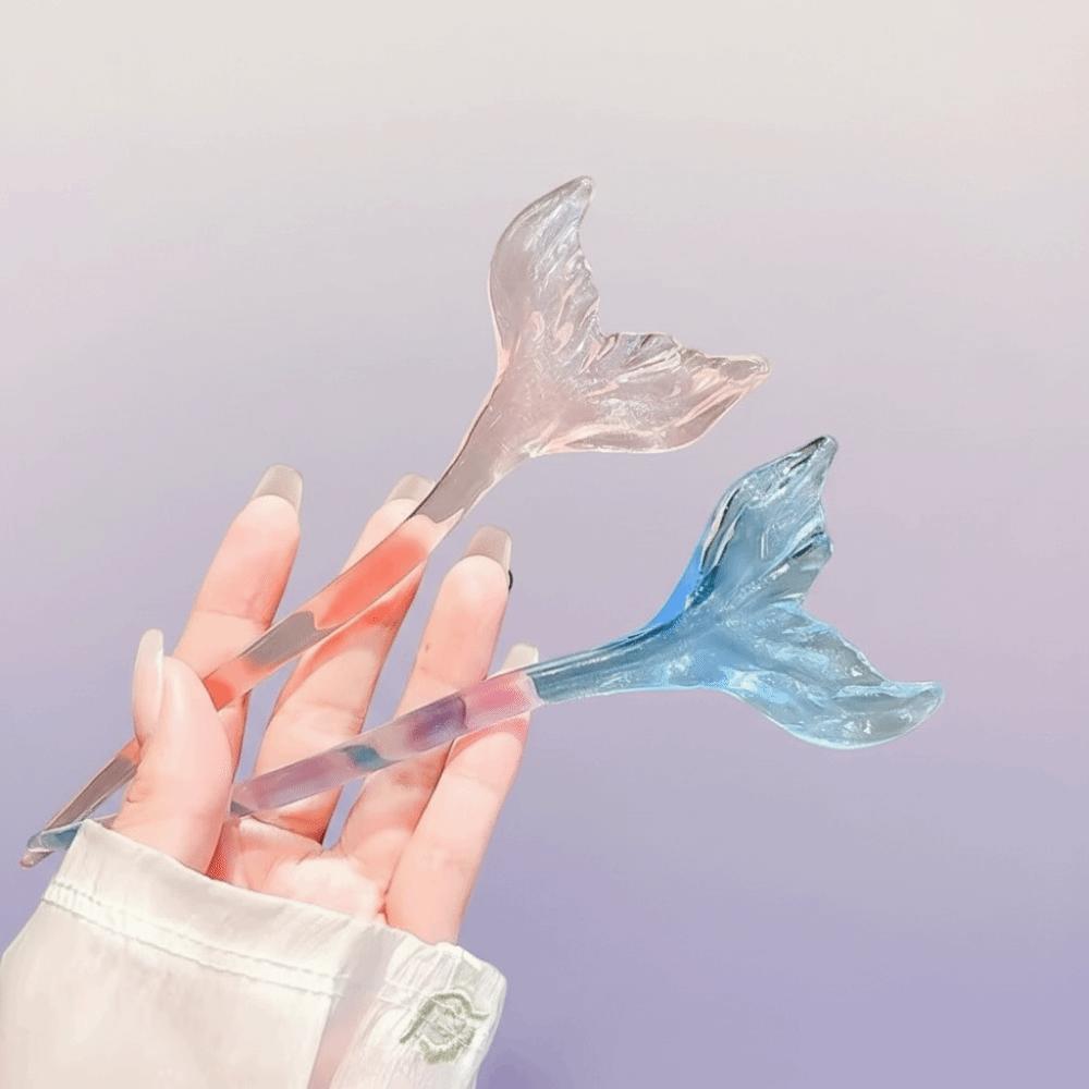 Transparent Hair Sticks Blue Women Scrunchie Headwear New Fish Tail Hairpin