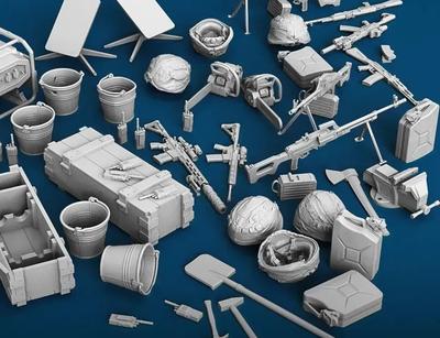 Spallach Trench Accessory Set Resin Kit SPU25235 1/35 (Diagram)