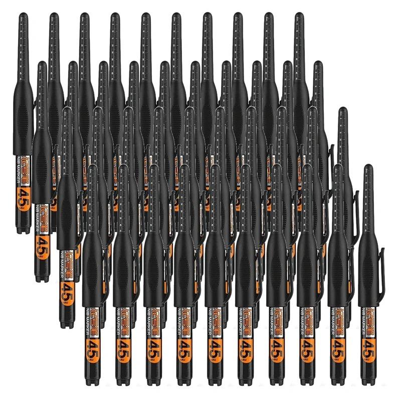 45mm Waterproof Deep Hole Marker Pens Long Nib Head Carpenter Pen Black/Blue/white Ink for Multi-Purpose Woodworking Hand Tools