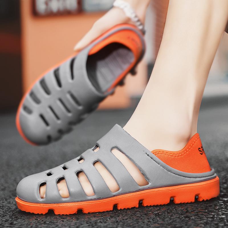 Korean Version Of Trendy Men'S Sandals Summer Wear Thick-Soled Non-Slip Versatile Beach Hole Shoes Casual Sports Slippers