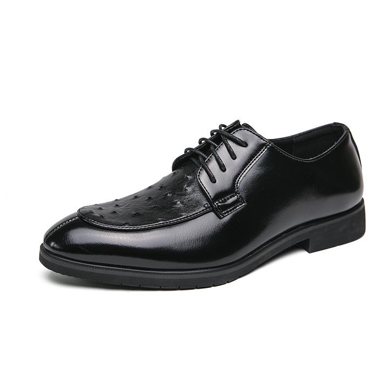 Men s Spring Lace-up Leather Brogue Derby Shoes - Formal  Casual 41