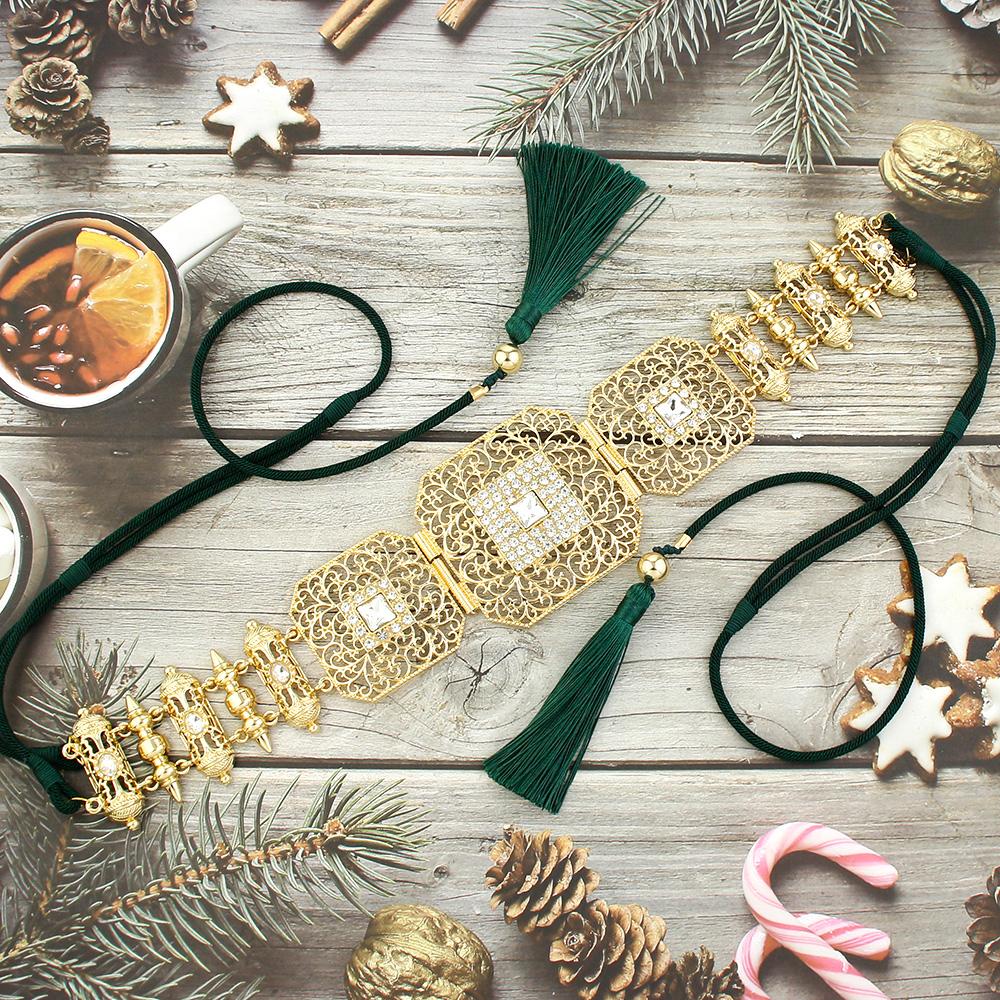 Brățară de damă de modă, bijuterii, curea, lanț de talie cu franjuri, bijuterii de mireasă de culoare aurie