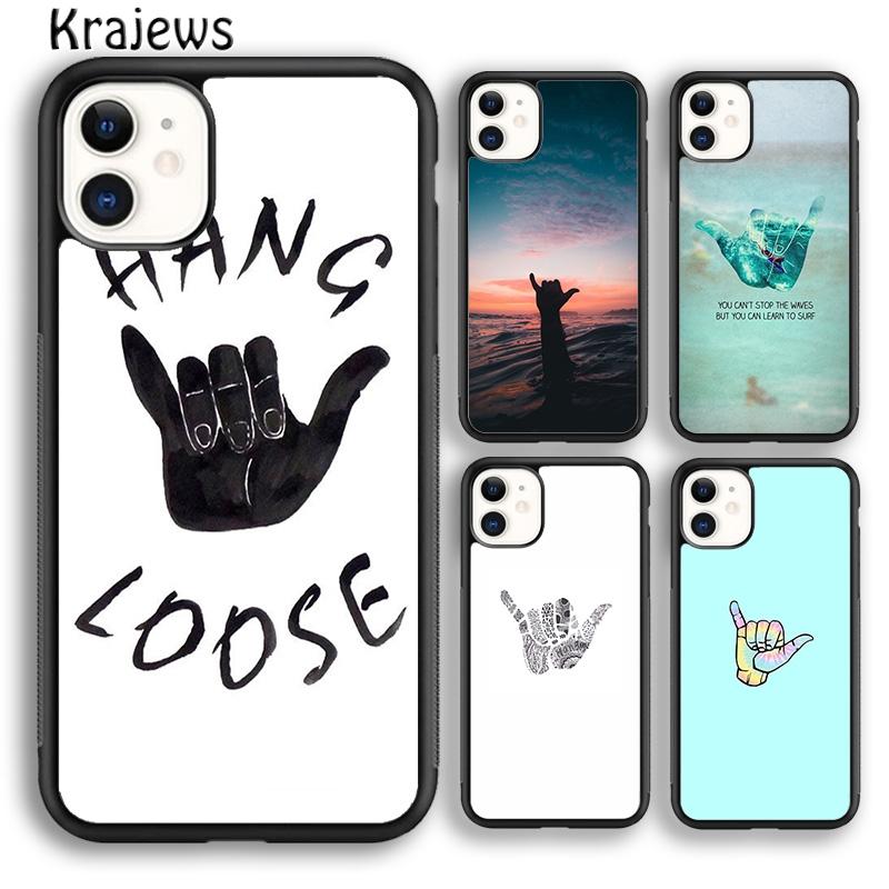 Krajews Surfer Surf Hang Loose Shaka Phone Case Cover For iPhone 17 Air 16 15 14 plus 11 12 13 pro max coque Fundas