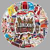 50 UK British Scenery Waterproof Stickers: Travel Architecture Designs for Phone Cases & Journals