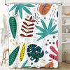 Vibrant Leaves Shower Curtain: Modern Bathroom Decor with Greenery Print Easy Install for Home Bathrooms