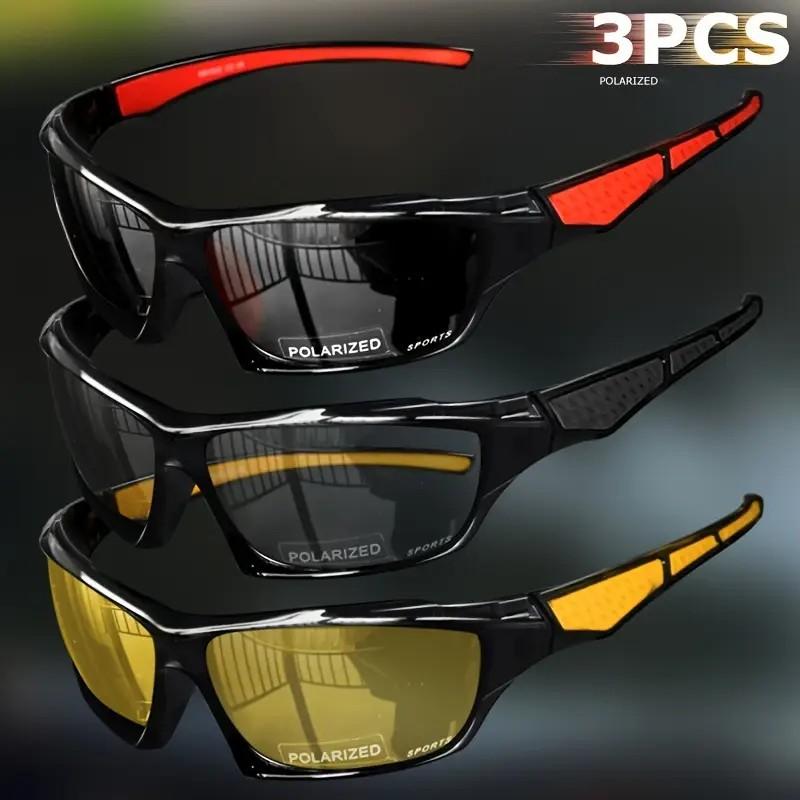 3PCS Polarized Sports Fashion Glasses with Color Changing Lenses, High-Quality Anti-Glare Eyewear For, and Driving 3253