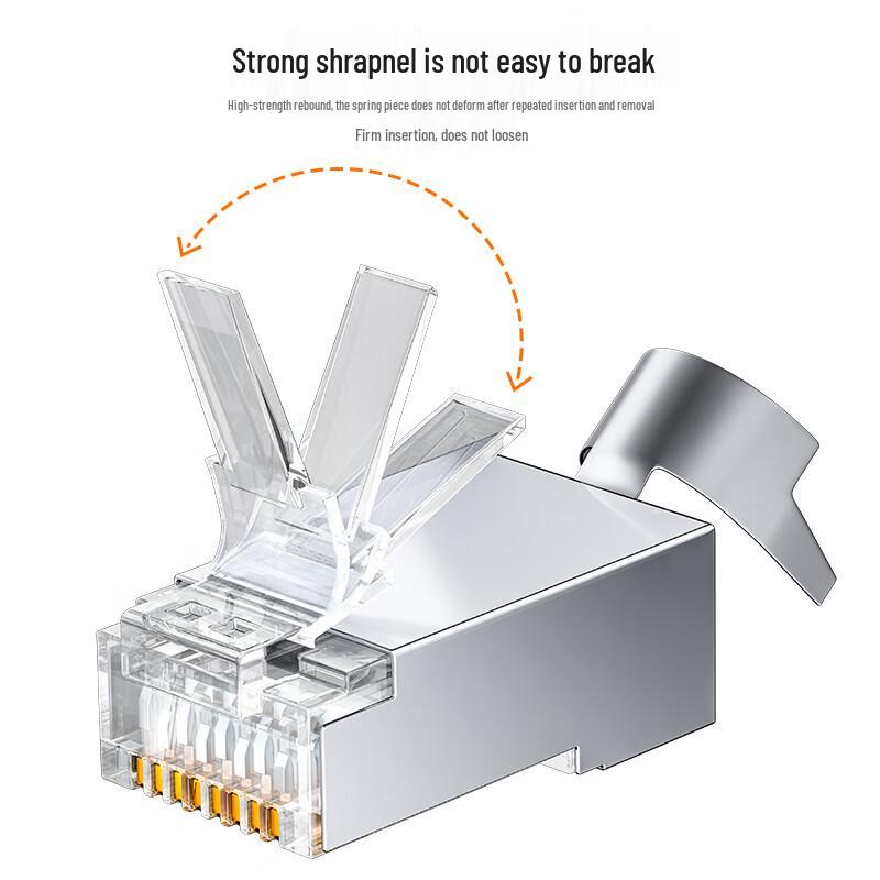 SAMZHE Cat6 RJ45 Ethernet Connectors, 50U Gold-Plated