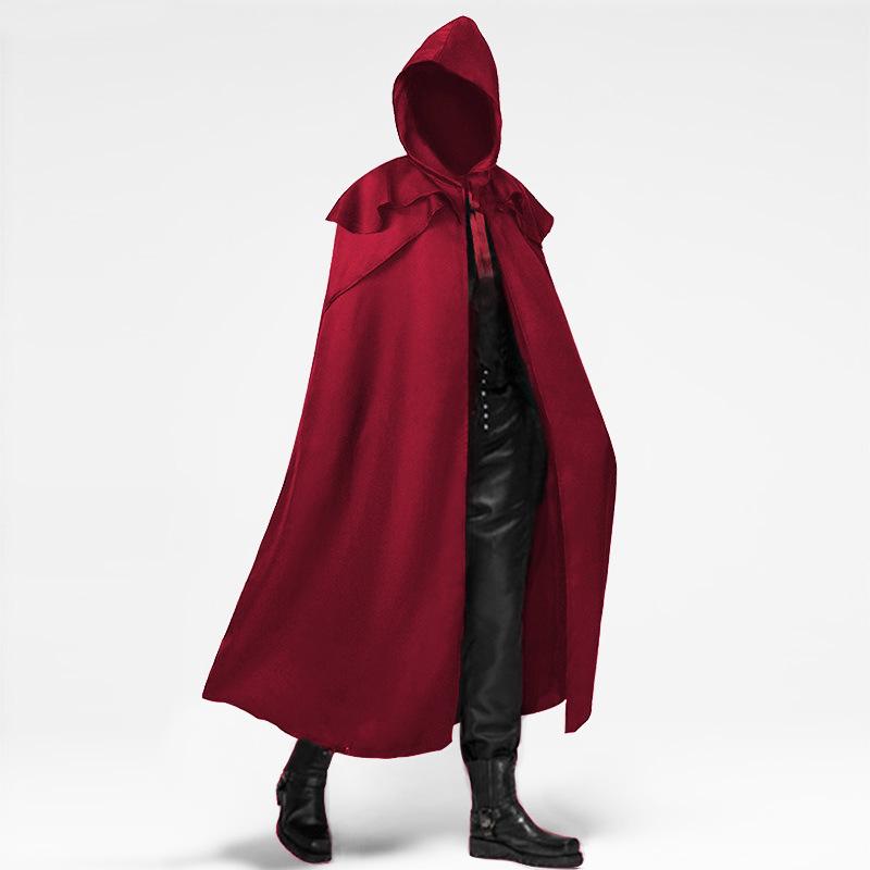 Men s Gothic Medieval Cloak - 4 Colors, Halloween Party Edition. 5XL красный