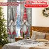 2D FLAT PRINTING 2pcs Curtains (Without Rod) Christmas Gnomes with Snowflakes April Fools is Day Festival Fashion Curtains