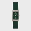Women's Leather Band Design Watch Rumton Grid Green Silver
