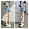 Casual Wide Leg Denim Shorts for Women Summer High Waisted Everything for Small Men with Thin Raw Edge A-line