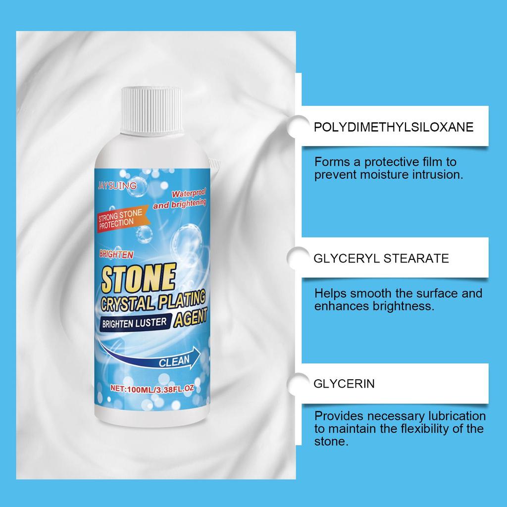 Professional Stone & Quartz Countertop Repair Kit - Fix Scratches, Remove Stains, Restore Shine, Crystal Plating Protection