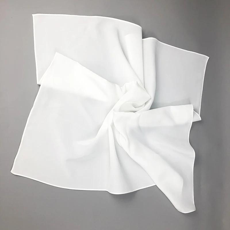 Neuer Damen Seidenschal Quadratische Schals Damen Weiß Einfarbig Bandana Haarbänder Kopftücher Für DIY-Malerei