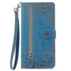 Emed Flower Zipper Leather Phone Case for Realme 12 Pro - Stylish Protective Cover SZRH in Blue