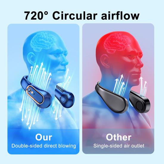 Bladeless Portable Neck Fan USB Rechargeable Mini Cooling Fan Silent Hands-Free Wearable Neck Cooler for Outdoor Travel