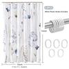 Embossed Butterflies & Watercolor Wildflowers Shower Curtain - Minimalist White, Waterproof Fabric, Textured Design With Hooks
