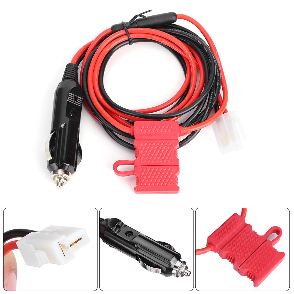 1.5m 4.9ft 12V Cigarette Lighter Car Radio Power Cable T Shaped 2Pin Cord Fit for Kenwood TM201B