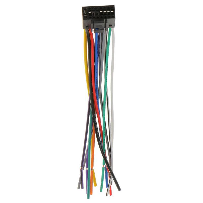 Universal 16cm Car Stereo Radio Player ISO Wiring Harness Connector 16Pin Meet EIA Color Codes Stereo Wire Harness for Kenwood