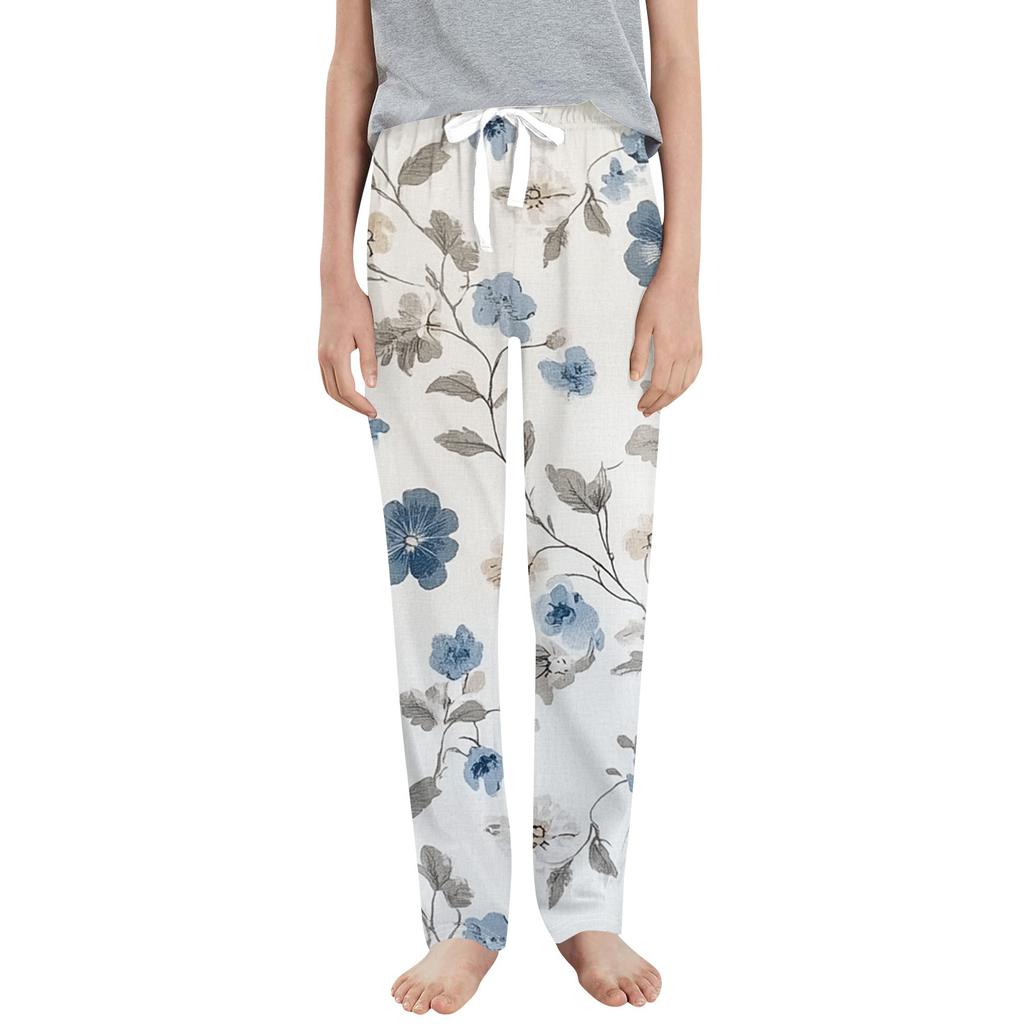 Pantaloni da pigiama da donna, da notte, casual, con coulisse, elastici in vita, comodi, dritti, yoga, larghi