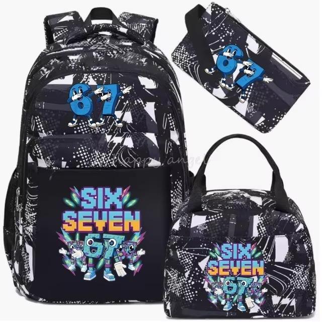 Schulrucksack mit großer Kapazität und Schultergurt; Schüler Drei-teiliges Federmäppchen-Set