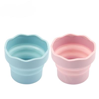 Portable Water Bucket, Pink/blue Optional, Foldable, Silicone, Pen Wash Bucket, Watercolor Acrylic, Oil Painting Watercolor Powder Bucket