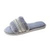 Mao Mao Webbing Slippers 2025 New Home Flat Bottom Warm Slippers Fashion Cotton Slippers