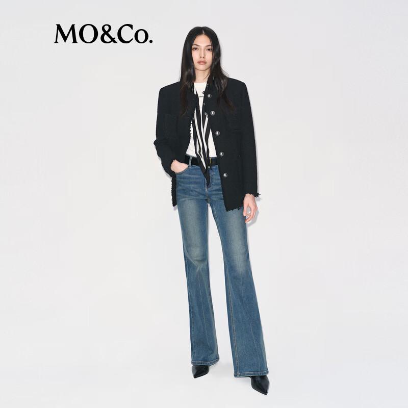 MO&Co. Women's Wool Blend Stand Collar Long Sleeve Sweater