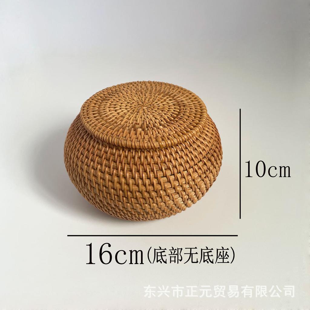 Rattan storage box, tea storage tank, candy snack storage basket, jewelry storage box.