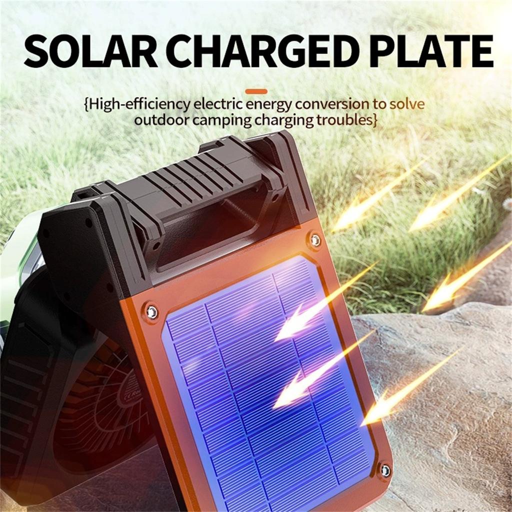Outdoor Portable Solar Fan – Multi-Functional Folding Tent Lamp, Camping Fan &  for Hiking, Travel & Outdoor Adventures