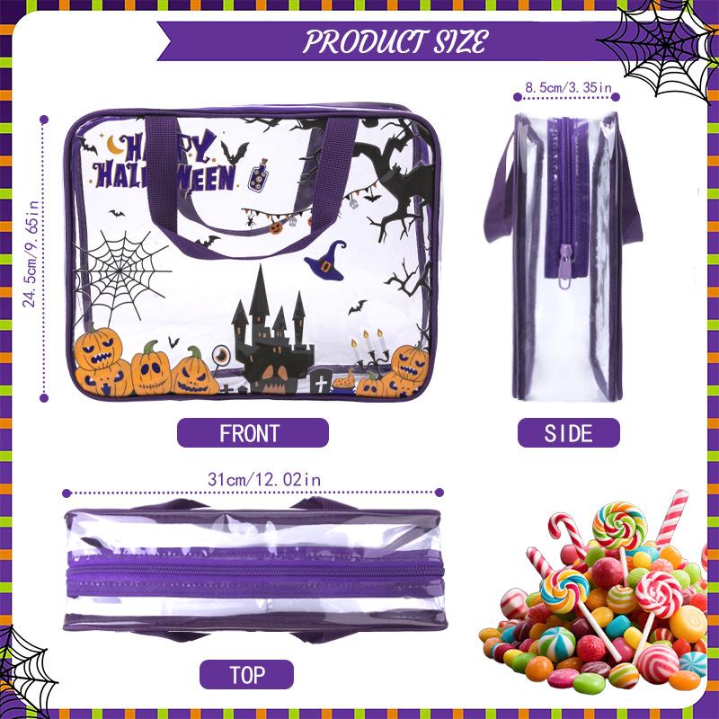 Cross-border Halloween Candy & Study Material Storage Bag with Zipper Closure for Schools Offices- Kids' Toy Organizer