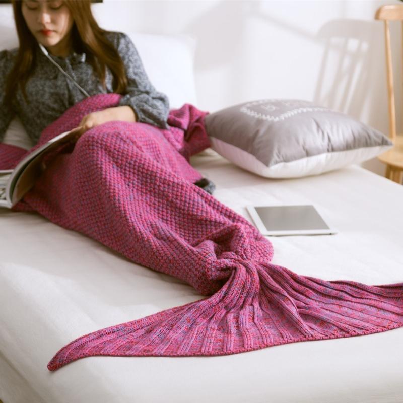 New Mermaid Tail Blanket Soft and Comfortable All Season Universal Knitted Sofa Cover Blanket Skin Friendly Thick and Breathable
