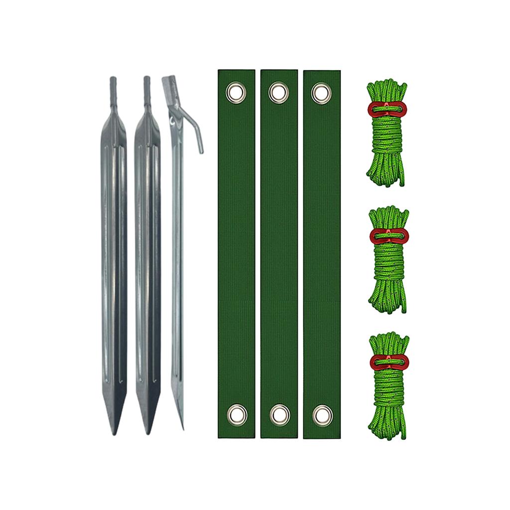 Tree Stake Kit - Green Heavy Duty Tree Stake Support, Tree Binding And Windproof Fixing Straps Rhombus Shape