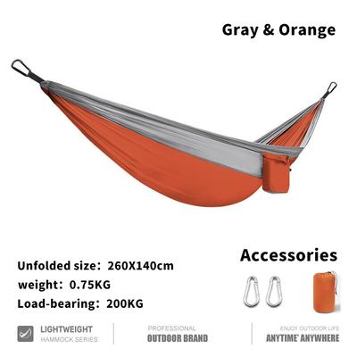 260x140cm Parachute Hammock 1 Person Portable Army Survival 70D Nylon Hammock for Travel Camping Hiking Adventure Beach Holiday