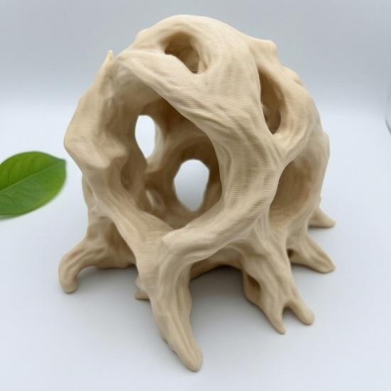 3D Printed Aquarium Decor Hideout Tree Ball, Natural Look Root Reptile Hideout, Freshwater Tank Fish Cave, Decorative Habitat Shelter for Betta Shrimp