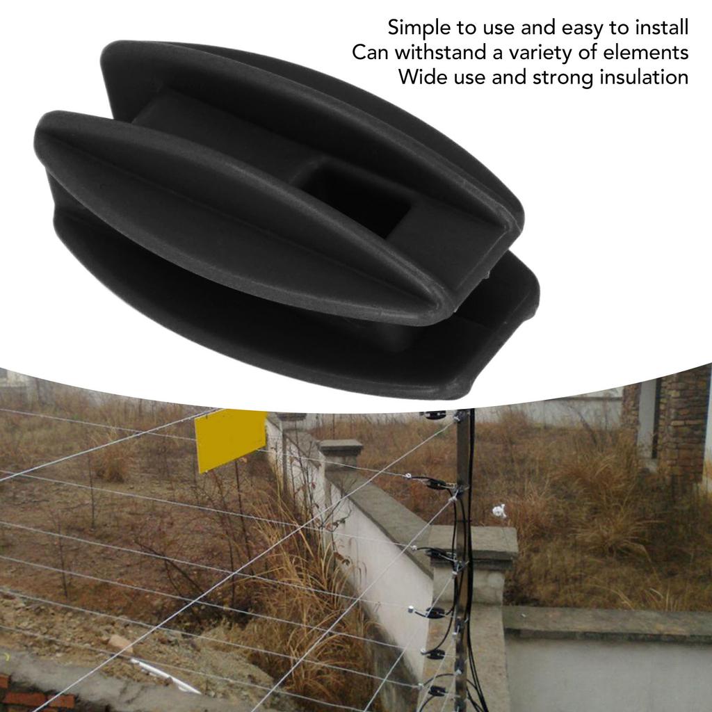 100PCS Electric Fence Insulator Weather Resistant ABS   Tube Post Insulator for Steel Wire