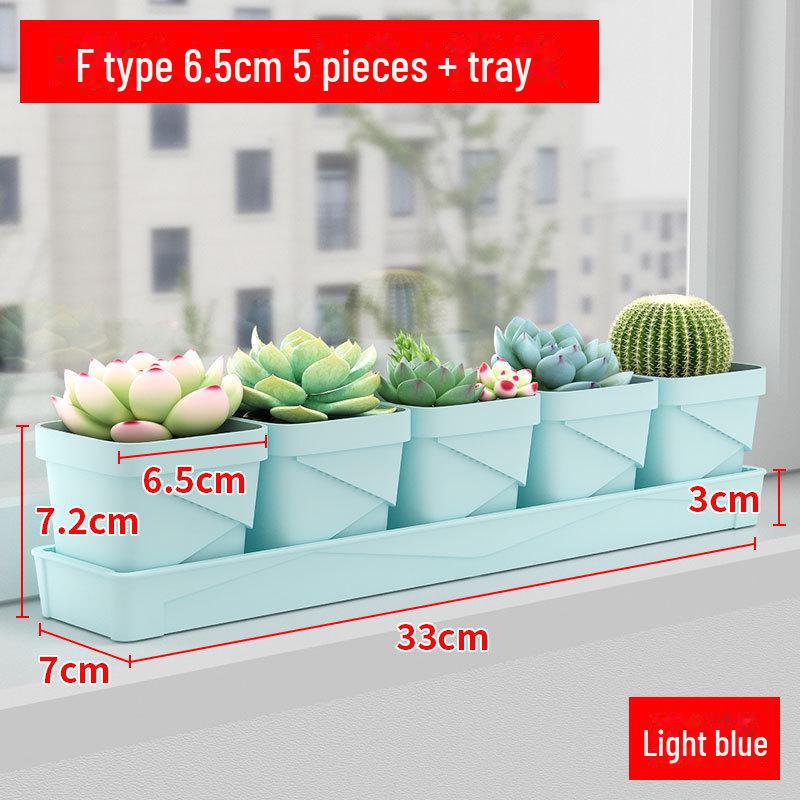 Exquisite Square Succulent Pots with Breathable Plastic Base for Office