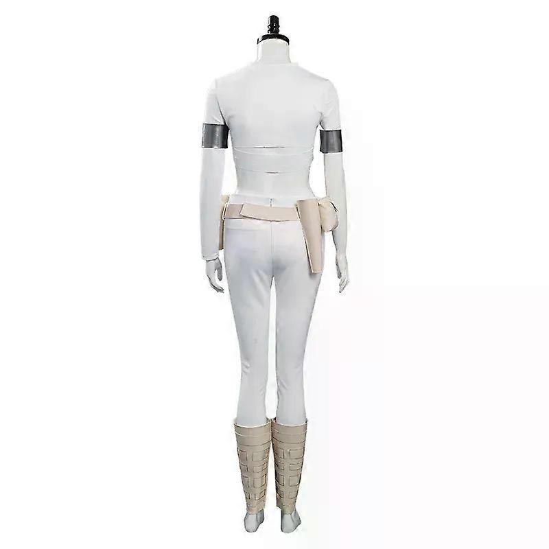 Karnawał Halloweenowy Kostium Cosplay Padme Amidali Biały Mundur Filmowy Kostium Bitwy Kosmicznej Kombinezon do Odgrywania Ról dla Dorosłych Kobiet