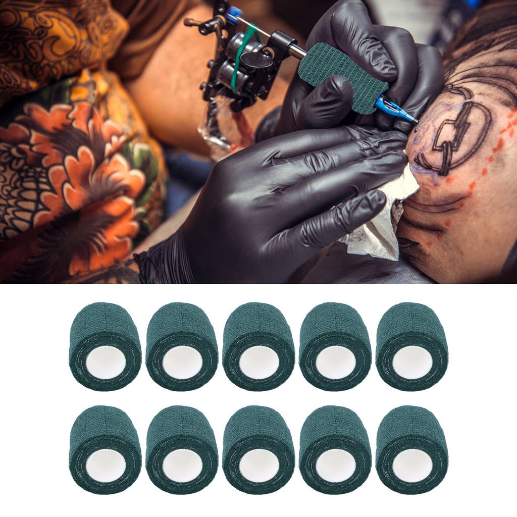 10Pcs Self Adhesive Elastic Bandage Multifunctional Disposable Shockproof Antislip Tattoo Handle Strap