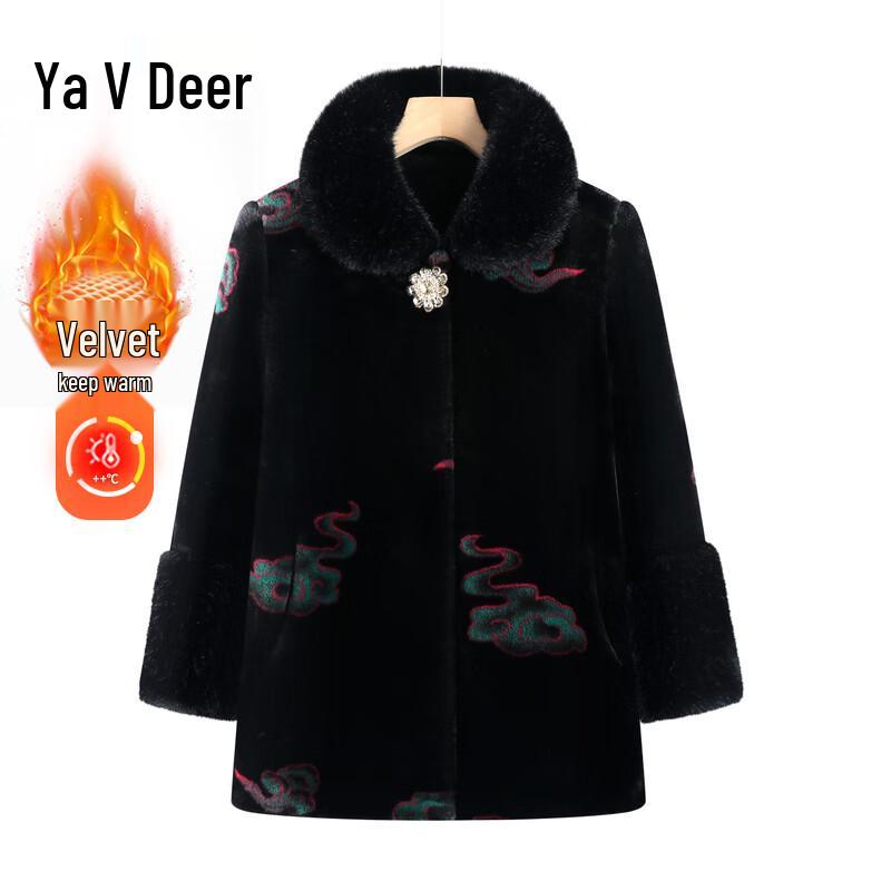 

Женское зимнее пальто из утолщенного норкового бархата Yaloo 3XL