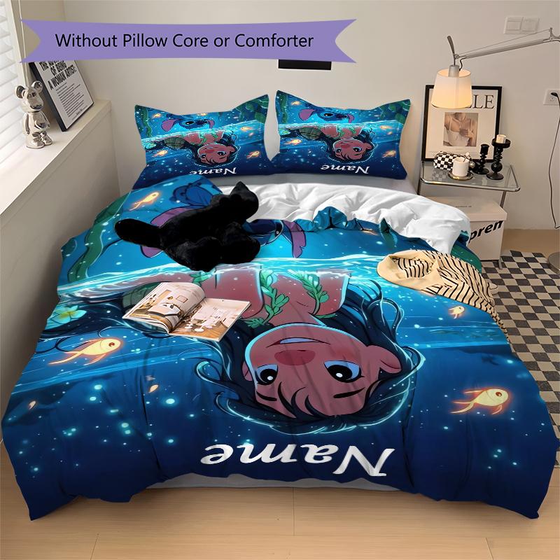 Custom Textile Stitch Adventure Bedding 3 Piece Set HD Print Duvet Cover Pillowcases for Teens Adult Bedroom Decoration