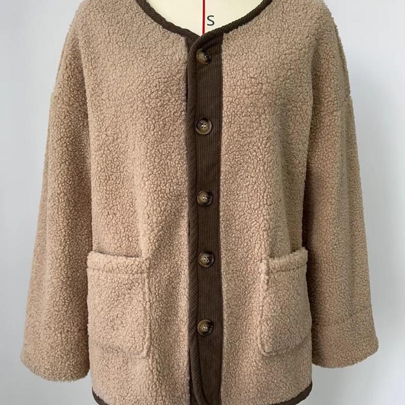 Women's Warm Winter Coats Casual Long Sleeve Button Up Fuzzy Sherpa Fleece Jackets Outerwear