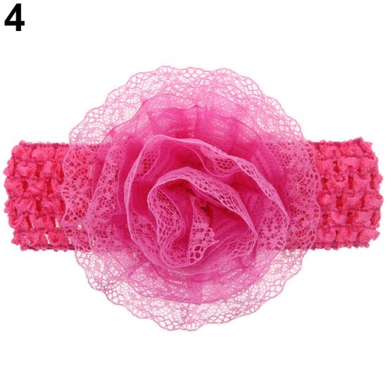 Roztomilé děti Holčička Batole Krajka Květinová čelenka Elastická čelenka do vlasů