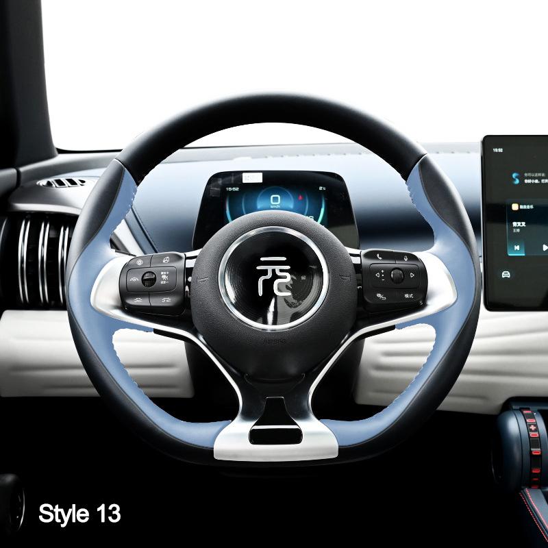 High Hand Sewing Stitching Car Steering Wheel Cover For BYD ATTO 3 Yuan Plus 2025 2025 2025 Nappa Leather Auto Interior Wrap