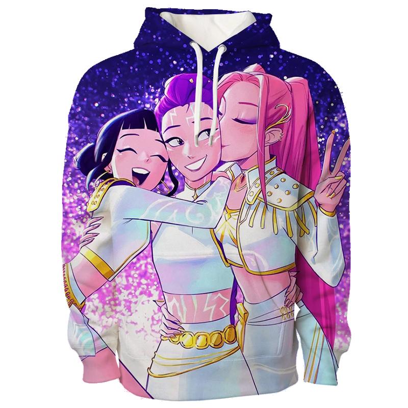 Kpop Dämonenjäger Hoodies 3D Gedruckt Herren Damen Lässiger Pullover Mode Sweatshirts Unisex Kleidung Weiblich Harajuku Streetwear